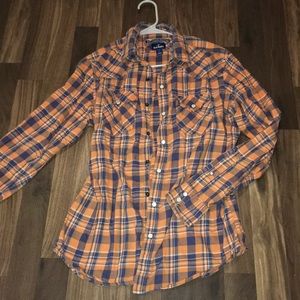 Orange-Blue Old Navy Button-down Long Sleeve Top✨